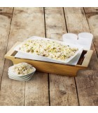 Food Warmer for 2 Candles  - Bamboo 44x18x6.5cm