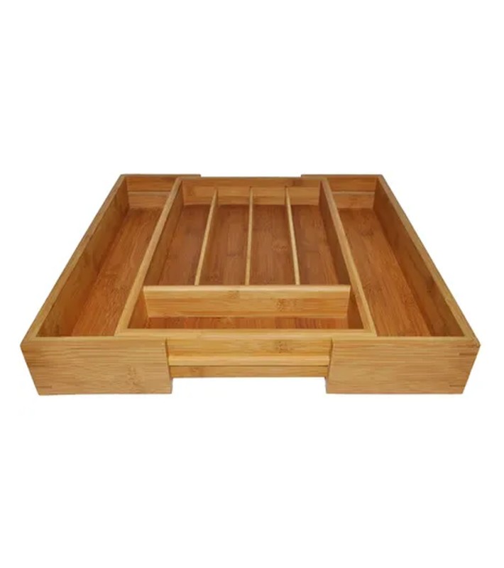 Expandable Cutlery Tray - Bamboo - 40.5 × 26.4–47 × H6.4 cm Expandable Cutlery Tray - Bamboo - 40.5 × 26.4–47 × H6.4 cm