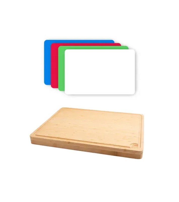 Cutting Board with 4 Inserts - Bamboo - 45 × 35 × H3.4 cm Cutting Board with 4 Inserts - Bamboo - 45 × 35 × H3.4 cm