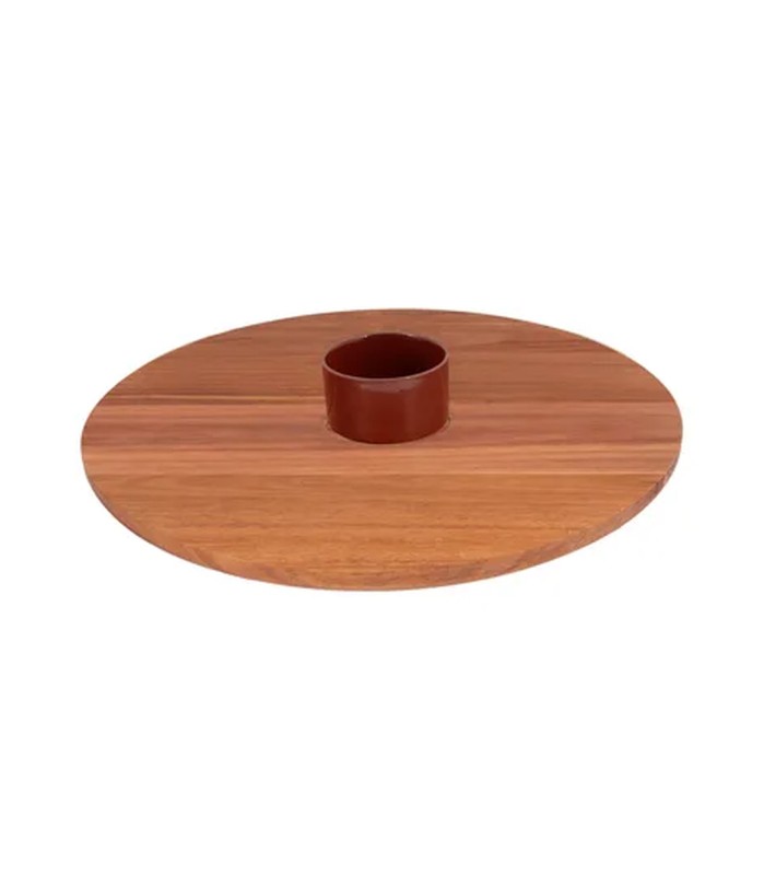 Sharing Set with Magnetic Rotating Platter & Bowl - Acacia Wood - Ø40 × H8 cm Sharing Set with Magnetic Rotating Platter & Bowl - Acacia Wood - Ø40 × H8 cm