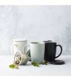 Mug for tea with infuser & lid  - Mat Black 400ml