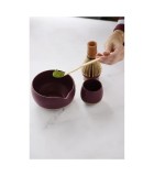 Matcha Set with Bamboo Whisk & Stoneware Accessories - Burgundy - 19 × 19 × H8 cm Matcha Set with Bamboo Whisk & Stoneware Accessories - Burgundy - 19 × 19 × H8 cm