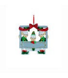 Customade Ornament - Family frame 3 - Gren/Red