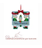 Customade Ornament - Family frame 3 - Gren/Red