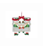 Customade Ornament - Family frame 4 - Gren/Red