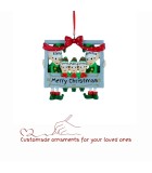 Customade Ornament - Family frame 5 - Gren/Red