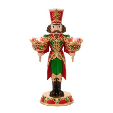 Candle Holder - Nutcracker - Red/Green - 45,5cm Candle Holder - Nutcracker - Red/Green - 45,5cm