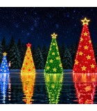 FLOOR PERFORMANCE CHRTSM.TREE WH LIGHTING TUBE, SMALL LEDLAMPS & PVC CARPET 5M H*2M*2M  @250W