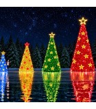 FLOOR PERFORMANCE CHRTSM.TREE WH LIGHTING TUBE, SMALL LEDLAMPS & PVC CARPET 6.5M H*2.6M*2.6M  @350W