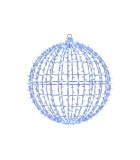 Three-dimensional luminous aluminum ball D90cm with microlamps, floor or pendant