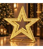 Five-Pointed 3D Star Led - Gold/Warm White - 190X23X185Cm Five-Pointed 3D Star Led - Gold/Warm White - 190X23X185Cm