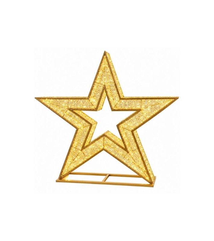 Five-Pointed 3D Star Led - Gold/Warm White - 190X23X185Cm Five-Pointed 3D Star Led - Gold/Warm White - 190X23X185Cm
