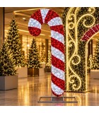 Large 3D Led Candy Cane Decoration - Red/White - 60X25X200Cm Large 3D Led Candy Cane Decoration - Red/White - 60X25X200Cm