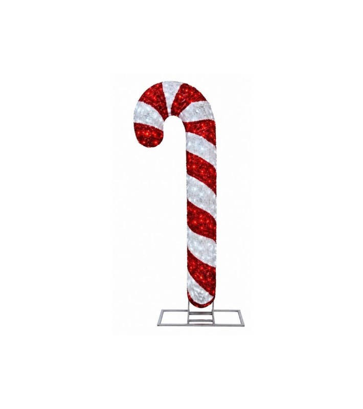 Large 3D Led Candy Cane Decoration - Red/White - 60X25X200Cm Large 3D Led Candy Cane Decoration - Red/White - 60X25X200Cm
