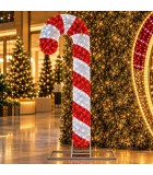 Small 3D Led Candy Cane Decoration - Red/White - 60X20X150Cm
