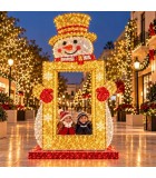 Snowman 3D Photo Frame Led - Gold/White - 193X33X305Cm Snowman 3D Photo Frame Led - Gold/White - 193X33X305Cm