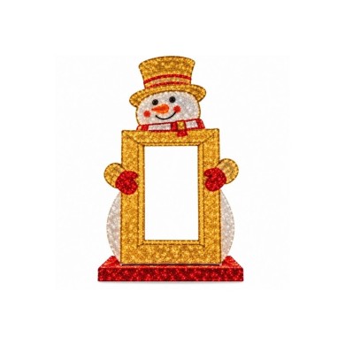 Snowman 3D Photo Frame Led - Gold/White - 193X33X305Cm Snowman 3D Photo Frame Led - Gold/White - 193X33X305Cm