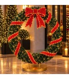 3D Bowknot Wreath Led - Green/Red/Gold - 200X28X200Cm 3D Bowknot Wreath Led - Green/Red/Gold - 200X28X200Cm