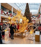 Decorative Christmas Carriage Led - Gold/Warm White - 560X170X450Cm