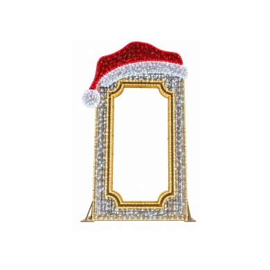 Santa Hat 3D Photo Frame Led - Red/White/Warm White - 160X250Cm Santa Hat 3D Photo Frame Led - Red/White/Warm White - 160X250Cm
