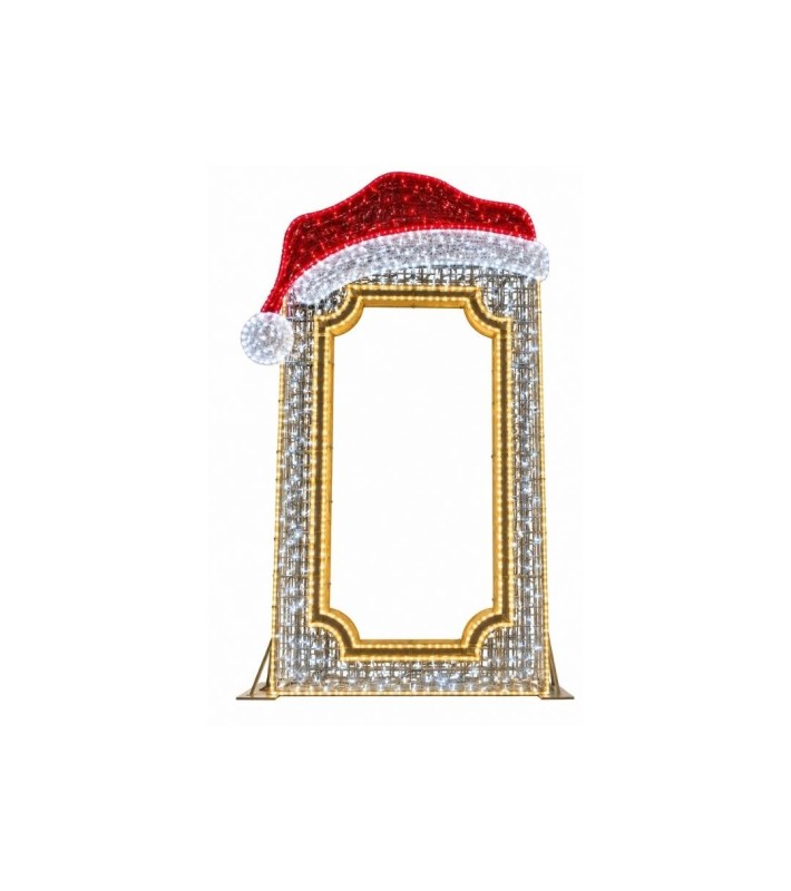 Santa Hat 3D Photo Frame Led - Red/White/Warm White - 160X250Cm Santa Hat 3D Photo Frame Led - Red/White/Warm White - 160X250Cm