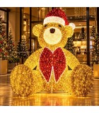Giant Teddy Bear Led - Gold/Red/Warm White - 350X250X400Cm Giant Teddy Bear Led - Gold/Red/Warm White - 350X250X400Cm