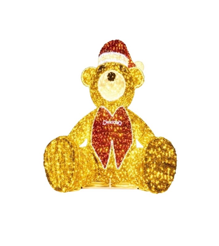 Giant Teddy Bear Led - Gold/Red/Warm White - 350X250X400Cm Giant Teddy Bear Led - Gold/Red/Warm White - 350X250X400Cm