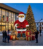 Giant 3D Santa Claus Led - Red/White/Black - 150X80X300Cm