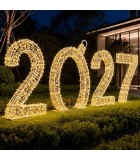 Interchangeable 3D Year Numbers Led 2027/2028 - Gold/Warm White - 500X30X200Cm