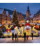 Giant Xmas Sign Led - Gold/Red/Warm White - 500X260Cm Giant Xmas Sign Led - Gold/Red/Warm White - 500X260Cm
