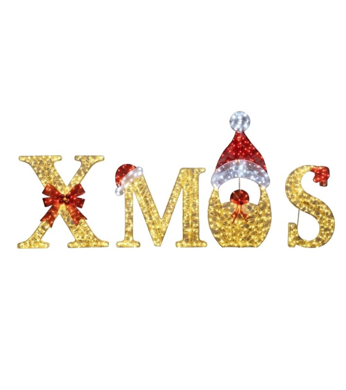 Giant Xmas Sign Led - Gold/Red/Warm White - 500X260Cm Giant Xmas Sign Led - Gold/Red/Warm White - 500X260Cm