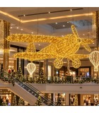 Giant Hanging Airplane Led - Gold/Warm White - 400X400X200Cm