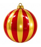 Indoor & Outdoor 3D Fiberglass Christmas Ball Resin & Fiberglass - Red/Gold - Ø120 cm Indoor & Outdoor 3D Fiberglass Christmas Ball Resin & Fiberglass - Red/Gold - Ø120 cm