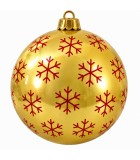 Indoor & Outdoor 3D Christmas Ball Resin & Fiberglass - Gold With Red Flakes - Ø120 cm