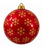 Indoor & Outdoor 3D Christmas Ball Resin & Fiberglass - Red With Gold Flakes  - Ø120 cm
