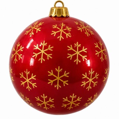 Indoor & Outdoor 3D Christmas Ball Resin & Fiberglass - Red With Gold Flakes  - Ø120 cm