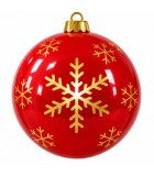 Indoor & Outdoor 3D Christmas Ball Resin & Fiberglass - Red With Gold Premium Flakes - Ø120 cm