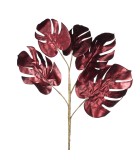 Decorative Branch Monstera - Burgundy - 78,5cm