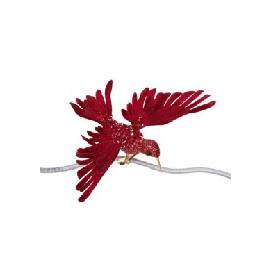Glitter Jewel Hummingbird On Clip - Red - 20Cm Glitter Jewel Hummingbird On Clip - Red - 20Cm