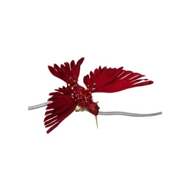 Glitter Jewel Hummingbird On Clip - Burgundy - 20Cm Glitter Jewel Hummingbird On Clip - Burgundy - 20Cm