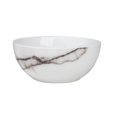Cereal Bowl Marble - White/Black 14xH6cm (4pcs)
