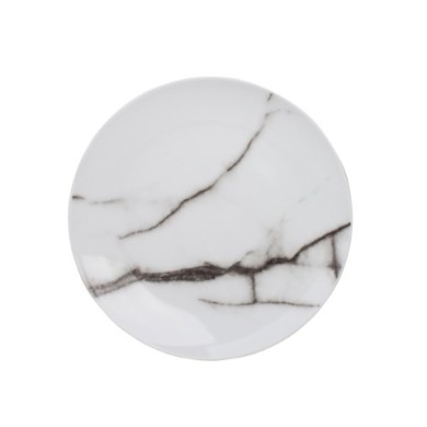 Fruit/Dessert Plate Set Marble - White/Black 19cm (4pcs)