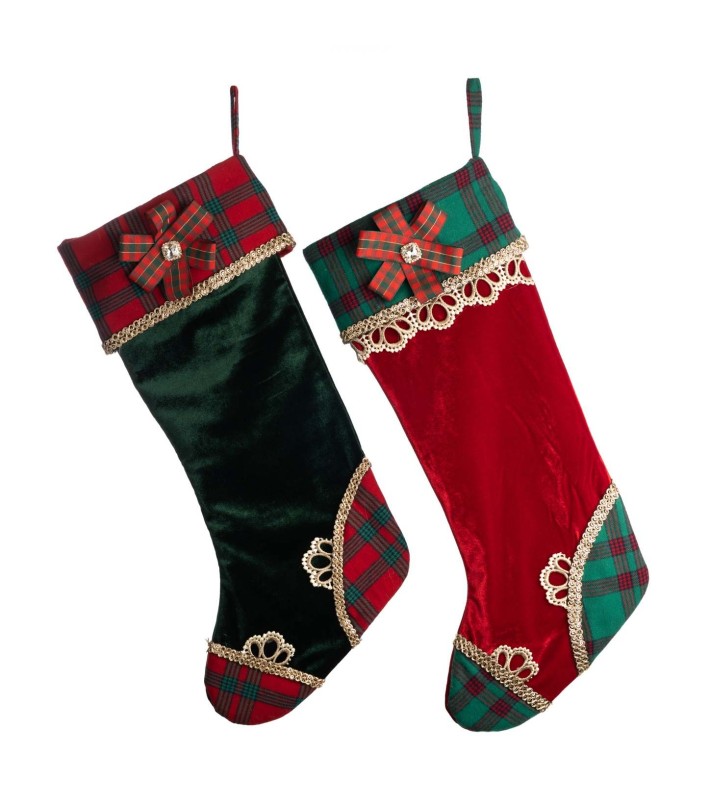 Decorative Stocking Sock - Red/Green - 54cm Decorative Stocking Sock - Red/Green - 54cm