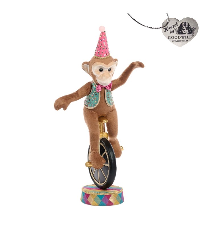 Decorative Monkey on unicycle - Circus - Multicolor - 57cm Decorative Monkey on unicycle - Circus - Multicolor - 57cm