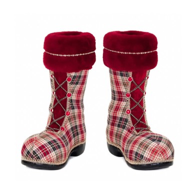 Decorative Boots Set - Santa - Burgundy - 40cm (2 pcs) Decorative Boots Set - Santa - Burgundy - 40cm (2 pcs)