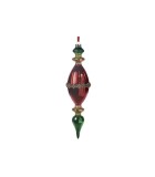 Στολιδι Finial Με Jewel Ριγε Σχεδιο - Κοκκινο/Πρασινο/Χρυσο - 34,5Εκ. Στολιδι Finial Με Jewel Ριγε Σχεδιο - Κοκκινο/Πρασινο/Χρυσο - 34,5Εκ.