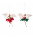 Butterfly Fairy With Animal Orn (2 Ass) - Red/Green/Cream - 15Cm Butterfly Fairy With Animal Orn (2 Ass) - Red/Green/Cream - 15Cm