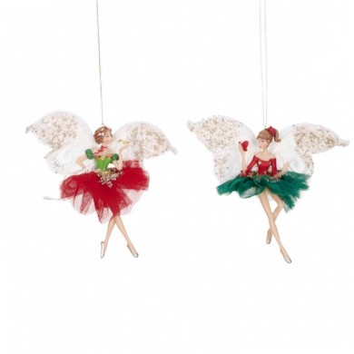Butterfly Fairy With Animal Orn (2 Ass) - Red/Green/Cream - 15Cm Butterfly Fairy With Animal Orn (2 Ass) - Red/Green/Cream - 15Cm