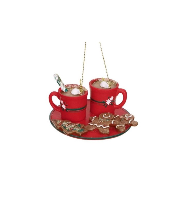 Στολιδι Κουπα & Πιατο Με Ginger Cookies - Κοκκινο - 7,5Εκ. Στολιδι Κουπα & Πιατο Με Ginger Cookies - Κοκκινο - 7,5Εκ.