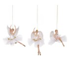 Tulle Angel Ballerina Orn (3 Ass.) - White - 15,5Cm Tulle Angel Ballerina Orn (3 Ass.) - White - 15,5Cm